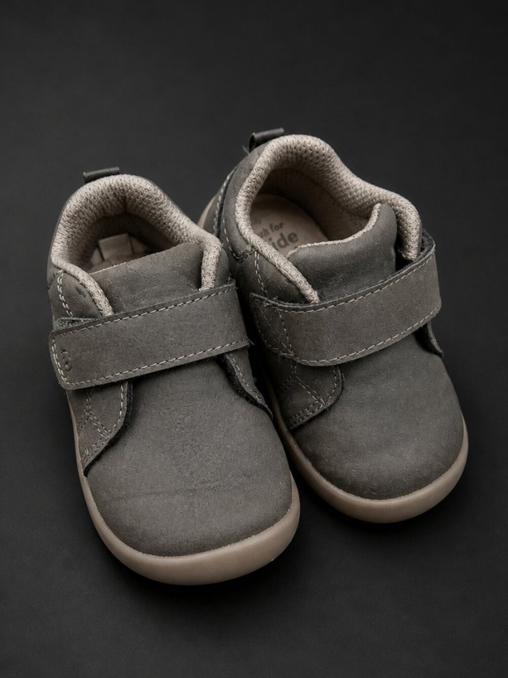 Stride Rite Toddler Shoes Wide Fit Gray Velcro First Walker Size 3